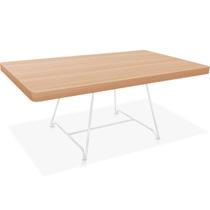 Mesa de Centro Amsterdã Retangular em Aço e MDF Clean - Branca e Jade