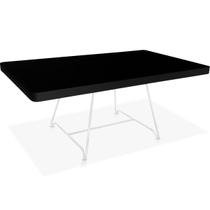 Mesa de Centro Amsterdã Retangular em Aço e MDF Clean - Branca e Preta Mesa de Centro Amsterdã Retangular em Aço e MDF Clean - Branca e Preta