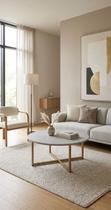 Mesa de Centro Apoio Base de Ferro Tampo MDF Atena Off White Dourada