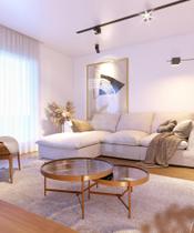 Mesa de Centro Aqua Imcal Mármore Black Cobre 62047 Redonda Sala FORA DE LINHA