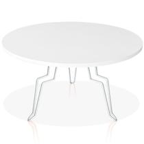 Mesa de Centro Argélia Redonda em Aço e MDF Clean - Branca