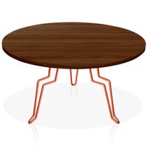 Mesa de Centro Argélia Redonda em Aço e MDF Clean - Cobre e Villandry Mesa de Centro Argélia Redonda em Aço e MDF Clean - Cobre e Villandry