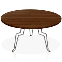 Mesa de Centro Argélia Redonda em Aço e MDF Clean - Prata e Villandry