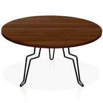 Mesa de Centro Argélia Redonda em Aço e MDF Clean - Preta e Villandry