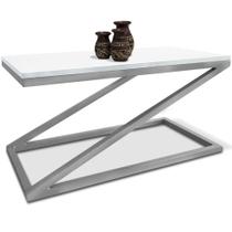 Mesa De Centro Astana Retangular Para Sala Decor Madeira MDF Compacta Prata