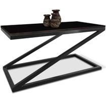 Mesa De Centro Astana Retangular Para Sala Decor Madeira MDF Compacta Preta