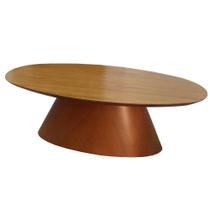 Mesa de Centro Baeza Tampo Cinamomo e Base Champagne - 74824