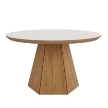 Mesa de Centro Base Hexagonal West D01 Off White/Freijó - Mpozenato Mesa de Centro Base Hexagonal West D01 Off White/Freijó - Mpozenato