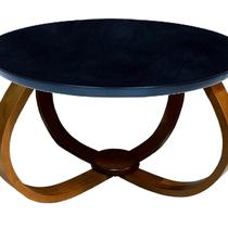 Mesa de Centro Bella 60x35 (Pé Cebola) Vidro Preto