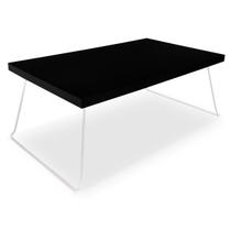 Mesa de Centro Berlim Retangular em Aço e MDF Clean - Branca e Preta
