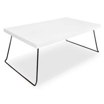 Mesa de Centro Berlim Retangular em Aço e MDF Clean - Preta e Branca Mesa de Centro Berlim Retangular em Aço e MDF Clean - Preta e Branca