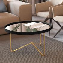 Mesa de Centro Bucareste Preto Dourado