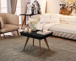 Mesa de Centro Classic Pés de Eucalipto Maciço Preto Móveis Decor