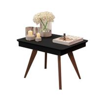 Mesa de Centro Classic Preto Pés de Eucalipto Maciço Móveis Decor