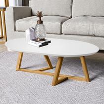 Mesa de Centro Classic Sala Tebarrot Branco pés madeira maciça Mesa de Centro Classic Sala Tebarrot Branco pés madeira maciça