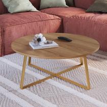 Mesa de Centro com pés metálicos 80x80cm Freedom Móvel na Caixa