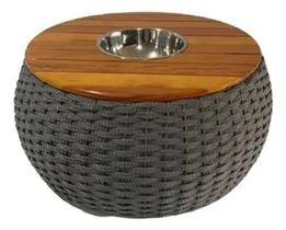 Mesa De Centro Com Tampo De Madeira Ripado E Champanheira Mesa De Centro Com Tampo De Madeira Ripado E Champanheira
