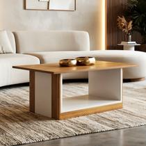 Mesa de Centro com Tampo em MDF Laqueado Pérola Mesa de Centro com Tampo em MDF Laqueado Pérola