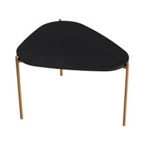 Mesa de Centro Complementos Orgânica Nero e Dourada 59 cm