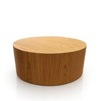 Mesa De Centro Cone Redonda Cilíndrica 100 cm Madeira Freijó