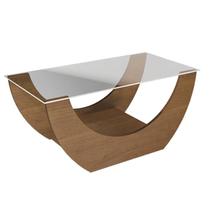Mesa De Centro Curva Tampo Em Vidro 36 cm 4616 Cinamomo ARLY