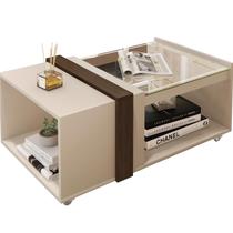 Mesa de centro decorativa e funcional tampo em vidro rodinha