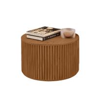 Mesa de Centro Decorativa Lua 02 D50cm em Madeira Maciça - Imbuia Mel Mesa de Centro Decorativa Lua 02 D50cm em Madeira Maciça - Imbuia Mel