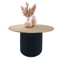 Mesa de Centro Decorativa Lua 03 D80cm em Madeira Maciça - Ébano