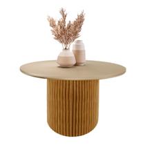 Mesa de Centro Decorativa Lua 03 D80cm em Madeira Maciça - Mel