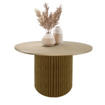 Mesa de Centro Decorativa Lua 03 D80cm Madeira Maciça Castanho