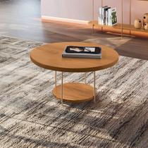 Mesa de Centro Decorativa Sala de Estar Walker Pés de Aço Tampo MDF Cinamomo G26 - Gran Belo Mesa de Centro Decorativa Sala de Estar Walker Pés de Aço Tampo MDF Cinamomo G26 - Gran Belo