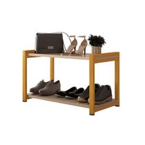 Mesa De Centro Decorativa Sapateira Hall De Entrada Aço Mdf Moderna Produto 2 Em 1