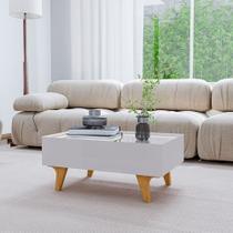 Mesa de Centro Decorativa Sena 1 Gaveta com Espelho Off-white