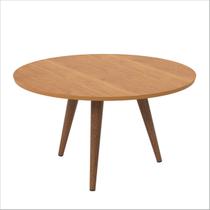 Mesa de Centro Decorativa Slim Cinamomo Redonda Pés Palito - Patrimar Móveis