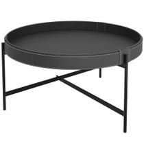 Mesa de Centro Decorativo Sala de Estar 60 cm Industrial Sintético Preto P06 Aura - Lyam Mesa de Centro Decorativo Sala de Estar 60 cm Industrial Sintético Preto P06 Aura - Lyam
