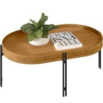 Mesa de Centro Decorativo Sala de Estar Industrial Caramelo Nord L05 Nature Preto - Lyam Decor Mesa de Centro Decorativo Sala de Estar Industrial Caramelo Nord L05 Nature Preto - Lyam Decor