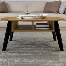 Mesa de Centro Diva 2 Nichos Pinho/Preto - Artely