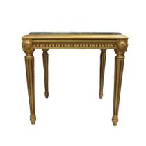 Mesa de Centro Dourado com Tampo em Mármore - 59x61cm