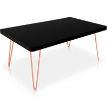 Mesa de Centro Dublin Retangular em Aço e MDF Clean - Cobre e Preto Mesa de Centro Dublin Retangular em Aço e MDF Clean - Cobre e Preto