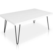 Mesa de Centro Dublin Retangular em Aço e MDF Clean - Preta e Branca Mesa de Centro Dublin Retangular em Aço e MDF Clean - Preta e Branca