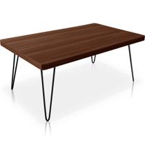 Mesa de Centro Dublin Retangular em Aço e MDF Clean - Preta e Villandry Mesa de Centro Dublin Retangular em Aço e MDF Clean - Preta e Villandry