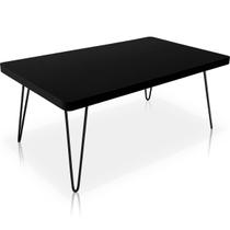 Mesa de Centro Dublin Retangular em Aço e MDF Clean - Preta Mesa de Centro Dublin Retangular em Aço e MDF Clean - Preta