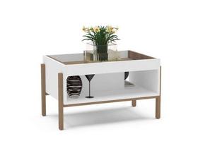 Mesa de Centro Dyna - Branco com Castanho - Politorno Mesa de Centro Dyna - Branco com Castanho - Politorno