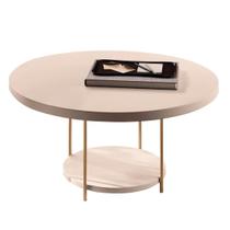 Mesa de Centro e Apoio Circular 100% MDF com Pés em Aço 30x60cm Mesa de Centro e Apoio Circular 100% MDF com Pés em Aço 30x60cm