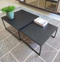 Mesa de Centro em Ferro Preto - sala - Kit mesas Industrial