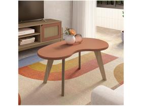 Mesa De Centro Em MDF Artely Organica Cor Terracota Com Carvalho Mesa De Centro Em MDF Artely Organica Cor Terracota Com Carvalho