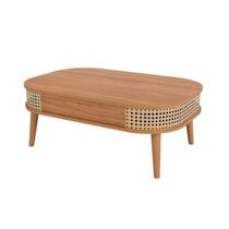 Mesa de Centro em MDF com Tela Natural 90 cm Freijó Dalla Costa