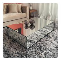 Mesa de Centro Espelhada 60x40x20 cm Pequena Cristal