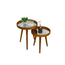 Mesa de Centro Espelhada Decorativa Redonda Pé Palito Sala Mesa de Centro Espelhada Decorativa Redonda Pé Palito Sala