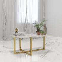 Mesa de Centro Girassol Retangular Pés de Ferro - Branco